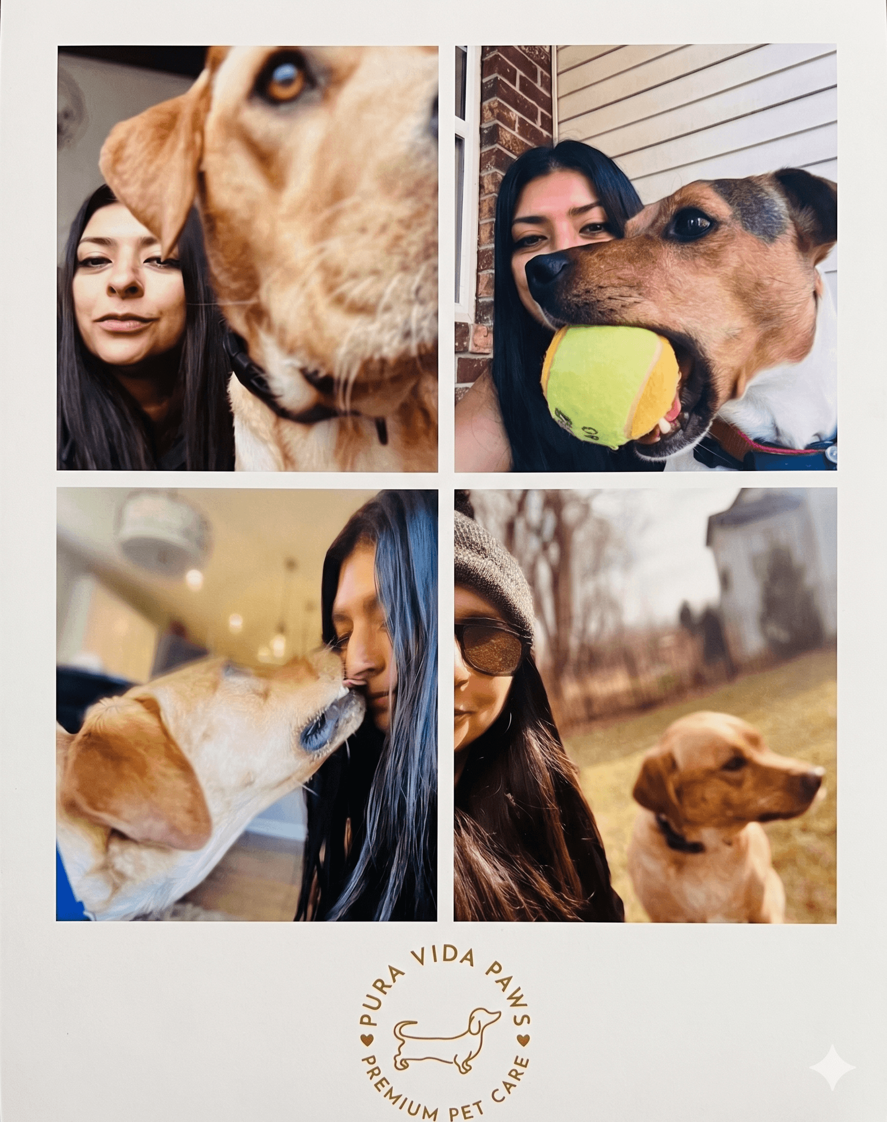 Nicole with dogs she cares for